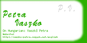 petra vaszko business card